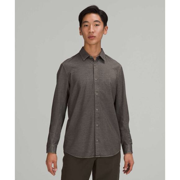 Lululemon Commission Long Sleeve Rover Gray Commission Enzyme Dye Button Shirt - Picture 1 of 5